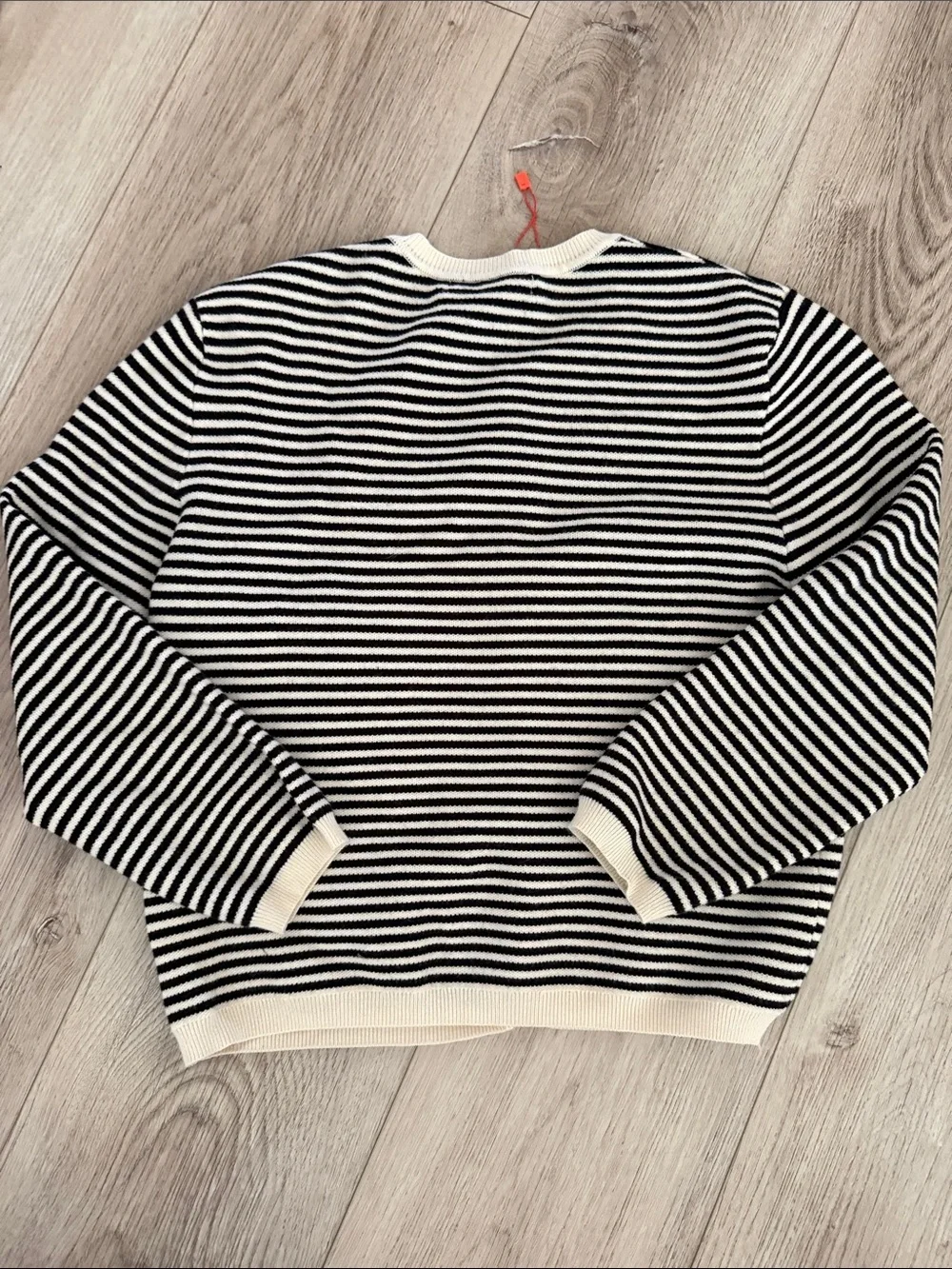 Olivaceous Black & Cream Stripe Button Cardigan Sweater Medium NWOT